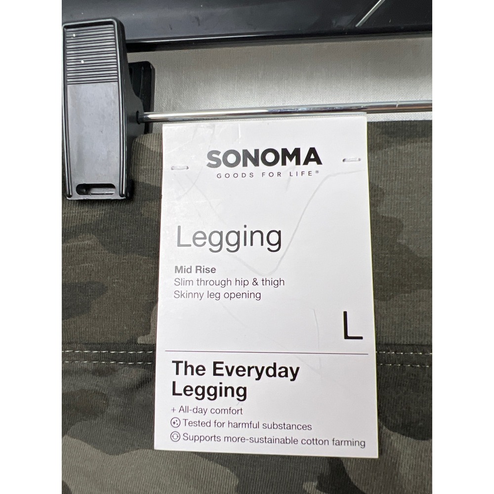 Sonoma Everyday Legging Women L Green Camo Mid Rise Everyday Skinny New - Picture 8 of 9